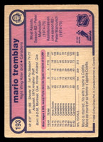 1982-83 O-Pee-Chee #193 Mario Tremblay Very Good RC Rookie OPC 