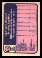 1982-83 O-Pee-Chee #217 Ron Duguay TL Near Mint OPC 