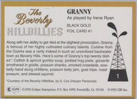 1993 Eclipse Ent. Beverly Hillbillies #1 Granny Black Gold Foil  #*sku37099