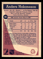 1984-85 O-Pee-Chee #85 Anders Hakansson Near Mint RC Rookie 