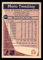 1984-85 O-Pee-Chee #274 Mario Tremblay Near Mint 