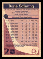 1984-85 O-Pee-Chee #311 Borje Salming Excellent+ OPC 