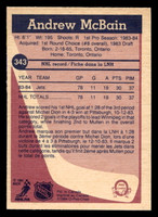 1984-85 O-Pee-Chee #343 Andrew McBain Near Mint+ RC Rookie OPC 