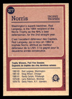 1984-85 O-Pee-Chee #377 Rod Langway TR Near Mint OPC 