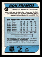 1986-87 O-Pee-Chee #43 Ron Francis Near Mint+ OPC 