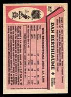 1987-88 O-Pee-Chee #217 Daniel Berthiaume Near Mint RC Rookie OPC 