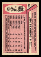 1987-88 O-Pee-Chee #260 Jim Benning Near Mint+ OPC 