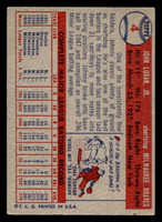 1957 Topps #4 Johnny Logan Excellent  ID: 511755