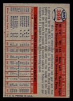 1957 Topps #369 Milt Graff Excellent+ RC Rookie  ID: 511843