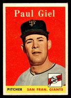 1958 Topps #308 Paul Giel UER Excellent+  ID: 511913