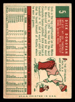 1959 Topps #5 Dick Donovan Excellent  ID: 511965