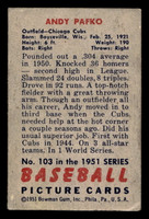 1951 Bowman #103 Andy Pafko Very Good 
