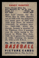 1951 Bowman #59 Randy Gumpert Very Good 