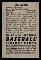1952 Bowman #39 Vic Wertz Near Mint 
