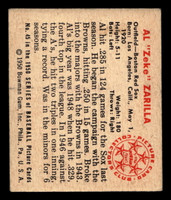 1950 Bowman #45 Al Zarilla VG-EX 