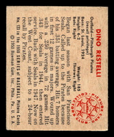1950 Bowman #123 Dino Restelli Excellent RC Rookie 