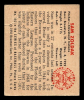 1950 Bowman #182 Sam Zoldak Very Good Cleveland