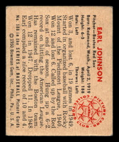 1950 Bowman #188 Earl Johnson Red Sox Copyright VG-EX 