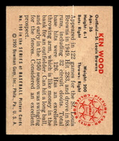 1950 Bowman #190 Ken Wood Excellent+ RC Rookie St Louis Browns