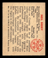 1950 Bowman #241 Neil Berry ERR: No Copyright Excellent+ RC Rookie 