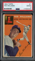 1954 Topps #1 Ted Williams Red Sox PSA 2 Good
