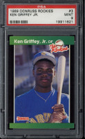 1989 Donruss The Rookies #3 Ken Griffey Jr. Mariners PSA 9 Mint RC