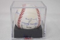 Hank Aaron Willie Mays Baseball Signed Autograph PSA/DNA 500 HR 9 Signatures 9 MINT