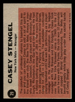 1962 Topps #29 Casey Stengel MG Near Mint 