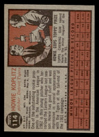 1962 Topps #114 Howie Koplitz Near Mint RC Rookie  ID: 512834