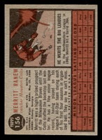 1962 Topps #156 Merritt Ranew Ex-Mint RC Rookie Green Tint 