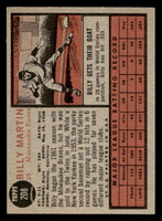 1962 Topps #208 Billy Martin Excellent+  ID: 512911