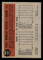 1962 Topps #232 World Series Game 1 Yanks Win Opener Near Mint  ID: 512954