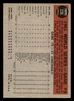 1962 Topps #236 World Series Game 5 Yanks Crush Reds in Finale Excellent+  ID: 512965