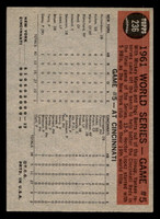 1962 Topps #236 World Series Game 5 Yanks Crush Reds in Finale Ex-Mint  ID: 512966