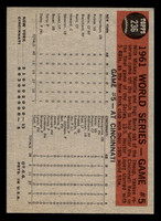 1962 Topps #236 World Series Game 5 Yanks Crush Reds in Finale Ex-Mint  ID: 512967