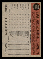 1962 Topps #236 World Series Game 5 Yanks Crush Reds in Finale Excellent+  ID: 512969