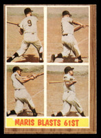1962 Topps #313 Roger Maris Blasts 61st Excellent  ID: 513069