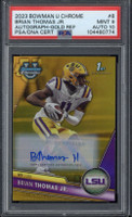 2023 Bowman U Chrome #8 Brian Thomas Jr. LSU PSA 9 Mint Gold Refractor Auto 10 /50
