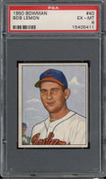 1950 Bowman #40 Bob Lemon Indians PSA 6 EX-Mint
