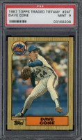 1987 Topps Traded Tiffany #24T Dave Cone Mets PSA 9 Mint RC ID: 513267