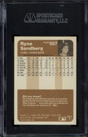 1983 Fleer #507 Ryne Sandberg Cubs SGC 8 NM-Mint RC