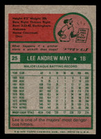 1975 Topps Mini #25 Lee May Near Mint MINI  ID: 513344