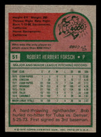 1975 Topps Mini #51 Bob Forsch Ex-Mint RC Rookie MINI  ID: 513394