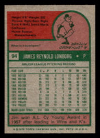 1975 Topps Mini #94 Jim Lonborg Near Mint MINI 