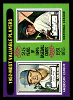 1975 Topps Mini #190 1952 's Bobby Shantz/Hank Sauer MVP Near Mint MINI  ID: 513613