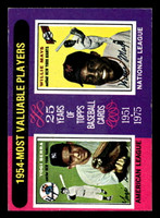1975 Topps Mini #192 1954 's Yogi Berra/Willie Mays MVP Very Good MINI 