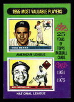 1975 Topps Mini #193 1955 's Yogi Berra/Roy Campanella MVP Very Good MINI 