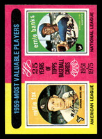 1975 Topps Mini #197 1959 's Nellie Fox/Ernie Banks MVP Near Mint MINI 
