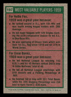 1975 Topps Mini #197 1959 's Nellie Fox/Ernie Banks MVP Near Mint MINI 