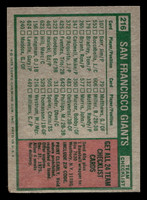 1975 Topps Mini #216 Wes Westrum MG Poor MINI 